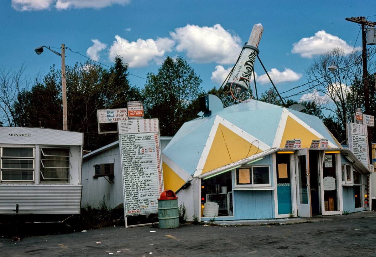 Historic Photo : 1976 Astrodome Drive-In, Plattsburgh, New York | Margolies | Roadside America Collection | Vintage Wall Art :