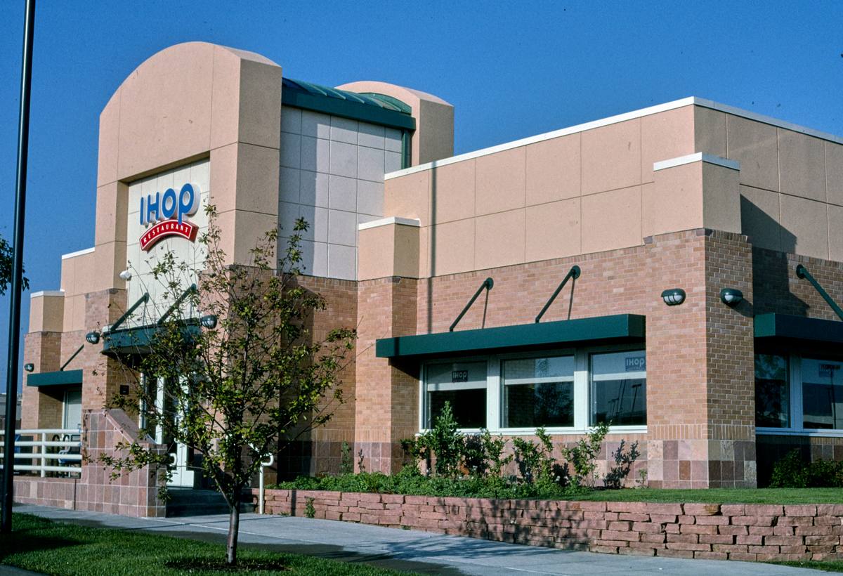 Historic Photo : 2004 IHOP Restaurant, detail, Quebec Plaza, Denver, Colorado | Margolies | Roadside America Collection | Vintage Wall Art :