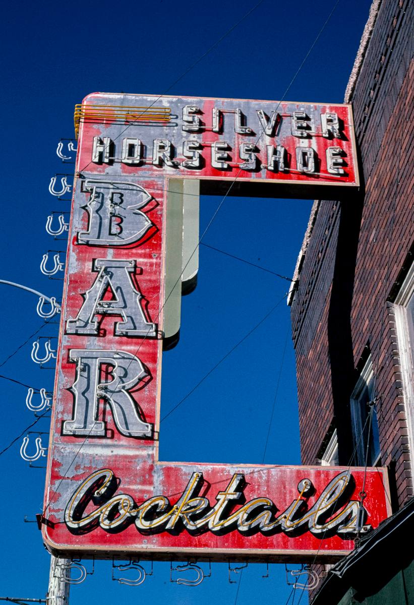 Historic Photo : 2004 Silver Horseshoe Bar sign, Fort Hall Avenue, American Falls, Idaho | Margolies | Roadside America Collection | Vintage Wall Art :