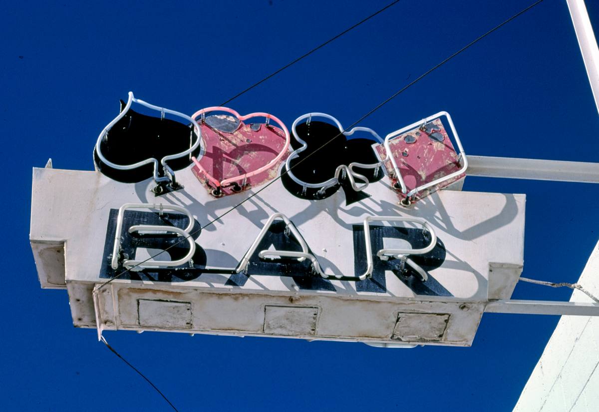 Historic Photo : 1987 Four Aces Bar sign, Mullan Road, Superior, Montana | Margolies | Roadside America Collection | Vintage Wall Art :