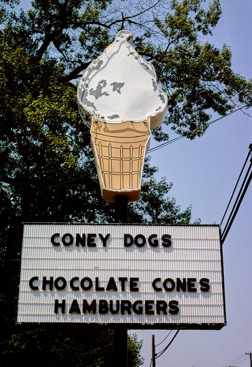 Historic Photo : 1980 Dairy Cream ice cream sign, Route 20, Mishawaka, Indiana | Margolies | Roadside America Collection | Vintage Wall Art :