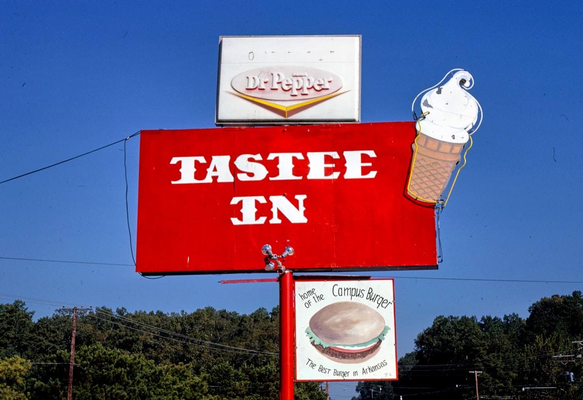 Historic Photo : 1979 Tastee In ice cream sign, Route 67, Arkadelphia, Arkansas | Margolies | Roadside America Collection | Vintage Wall Art :