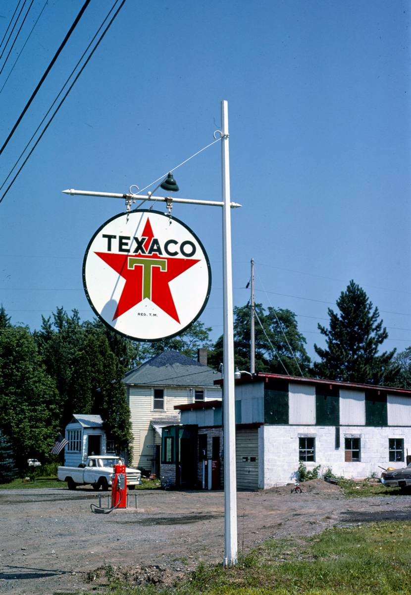 Historic Photo : 1976 Texaco Gasoline sign, Route 10, Deposit, New York | Margolies | Roadside America Collection | Vintage Wall Art :