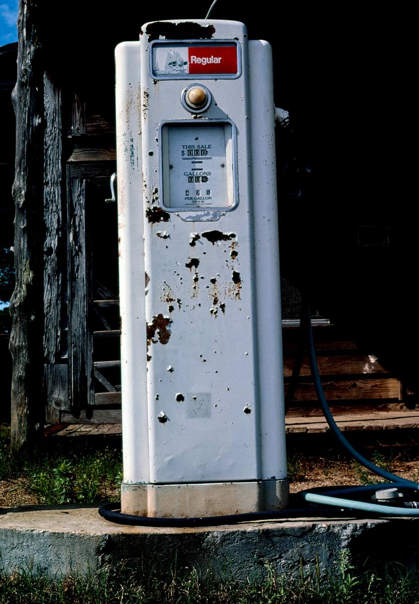 Historic Photo : 1982 Gas pump, Route 80, west of Waskom, Waskom, Texas | Margolies | Roadside America Collection | Vintage Wall Art :