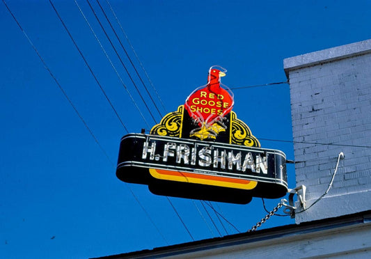 Historic Photo : 1986 Red Goose Shoe sign, Port Gibson, Mississippi | Margolies | Roadside America Collection | Vintage Wall Art :