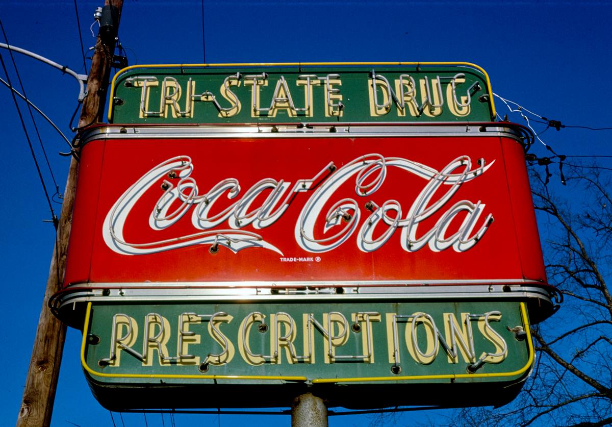 Historic Photo : 1979 Tri-state Drug sign, Route 80, Shreveport, Louisiana | Margolies | Roadside America Collection | Vintage Wall Art :