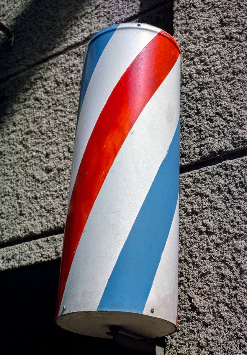 Historic Photo : 1980 Albert's barber pole, W. B Street, McCook, Nebraska | Margolies | Roadside America Collection | Vintage Wall Art :
