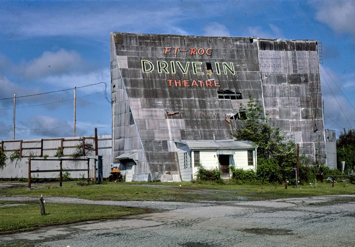 Historic Photo : 1982 Ft. Roc Drive-in Theater, Route 21, Rock Hill, South Carolina | Margolies | Roadside America Collection | Vintage Wall Art :