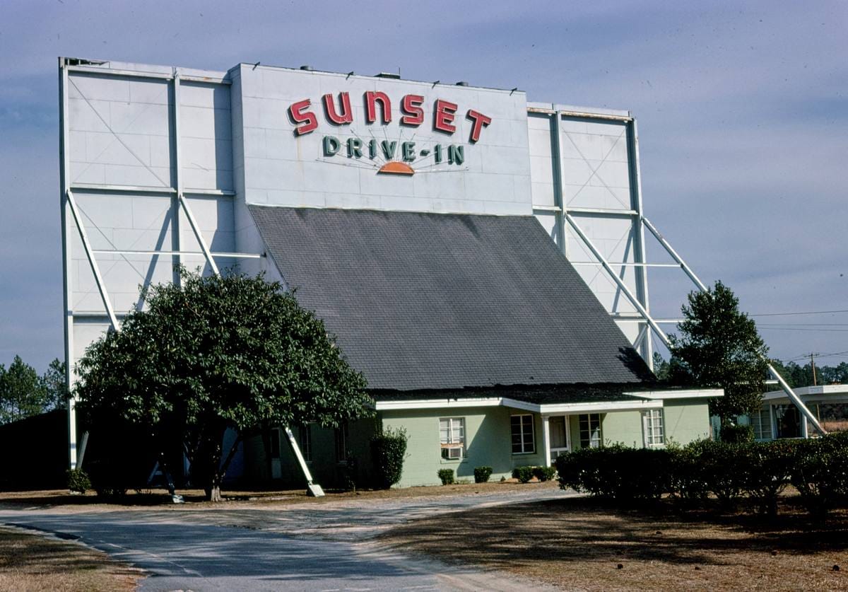 Historic Photo : 1979 Sunset Drive-in Theater, Moultrie, Georgia | Margolies | Roadside America Collection | Vintage Wall Art :