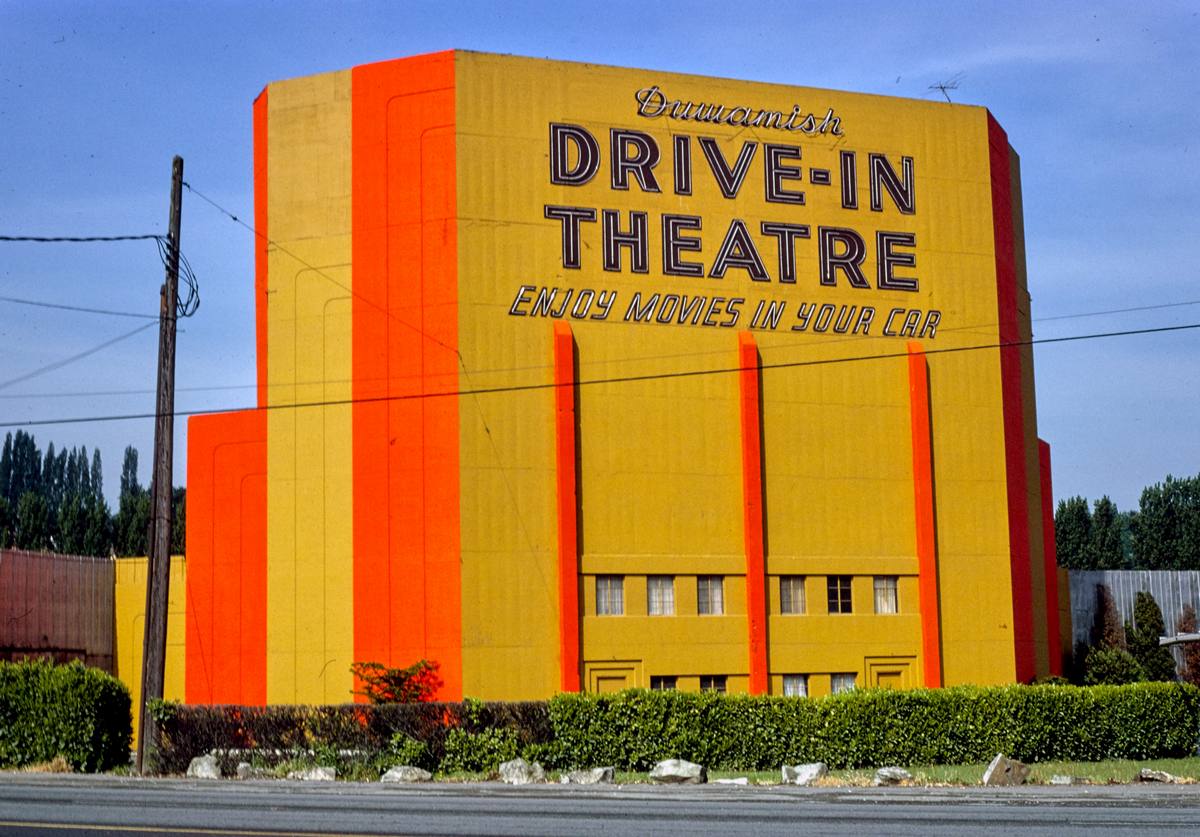 Historic Photo : 1980 Duwamish Drive-in Theater, E. Marginal Way, Seattle, Washington | Margolies | Roadside America Collection | Vintage Wall Art :