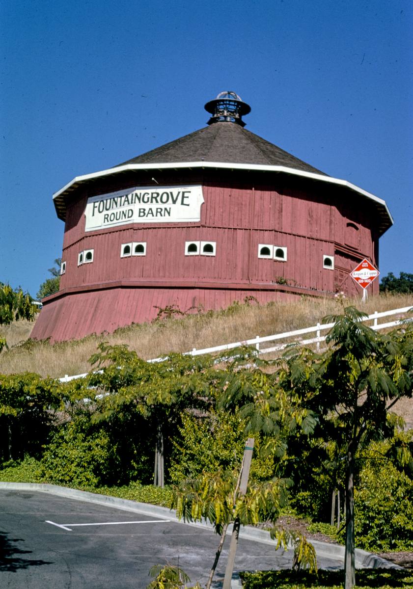 Historic Photo : 1991 Fountain Grove round barn, Santa Rosa, California | Margolies | Roadside America Collection | Vintage Wall Art :