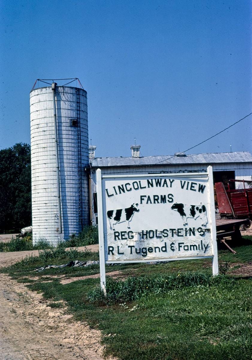 Historic Photo : 1988 Lincoln Highway views, farm, Route 30-A, Jeffersonville, Ohio | Margolies | Roadside America Collection | Vintage Wall Art :