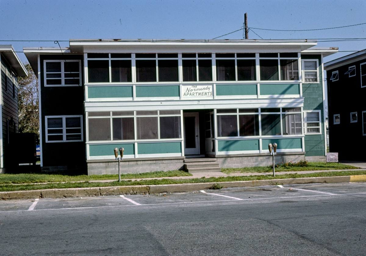 Historic Photo : 1985 Normandy Apartments, Rehoboth Beach, Delaware | Margolies | Roadside America Collection | Vintage Wall Art :