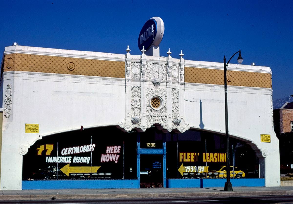 Historic Photo : 1977 Mazda Dealer, 1285 Colorado Boulevard, Pasadena, California | Margolies | Roadside America Collection | Vintage Wall Art :