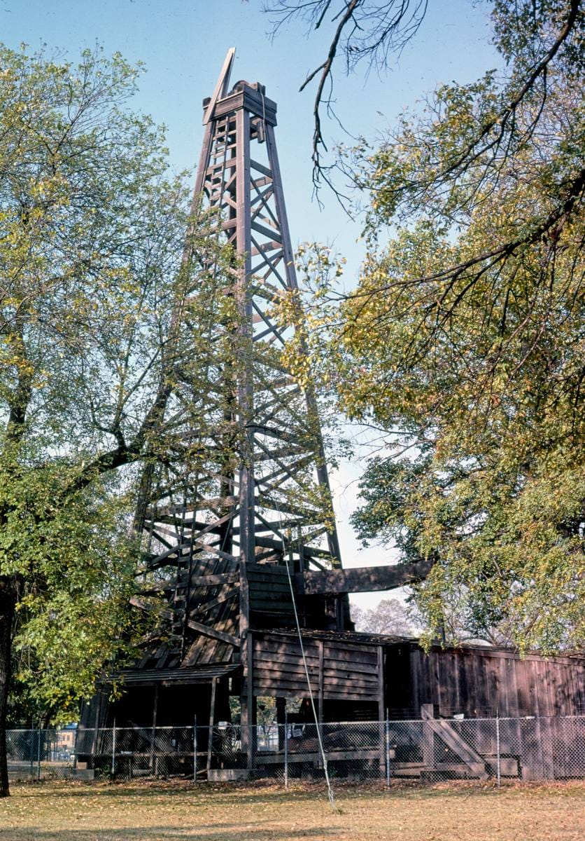 Historic Photo : 1979 Nellie Johnstone # 1 oil well (angle one), Bartlesville, Oklahoma | Margolies | Roadside America Collection | Vintage Wall Art :