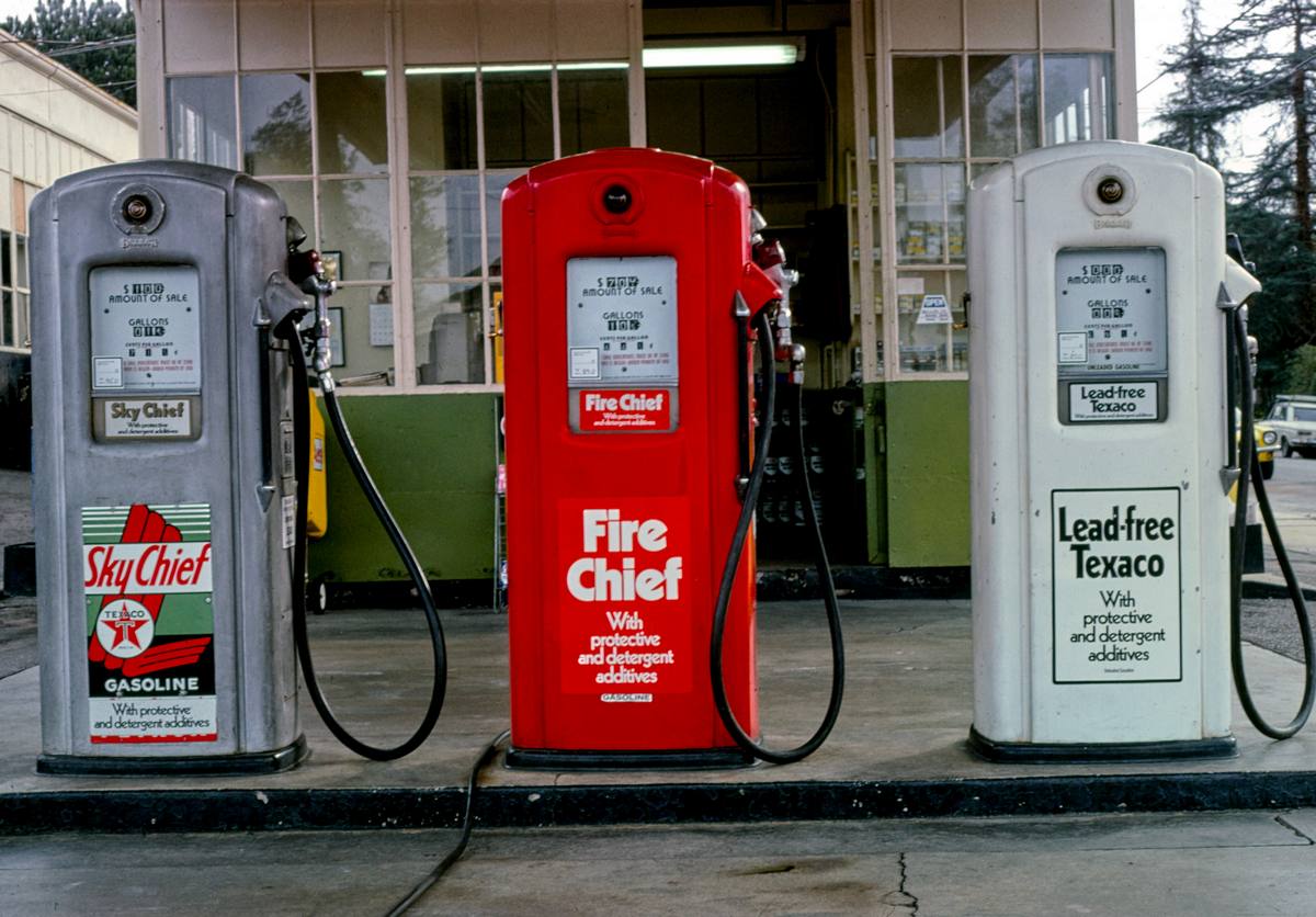 Historic Photo : 1978 Three Texaco gas pumps, Altadena, California | Margolies | Roadside America Collection | Vintage Wall Art :