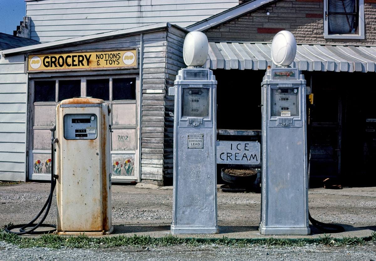 Historic Photo : 1980 Gas pumps, Indianapolis, Indiana | Margolies | Roadside America Collection | Vintage Wall Art :