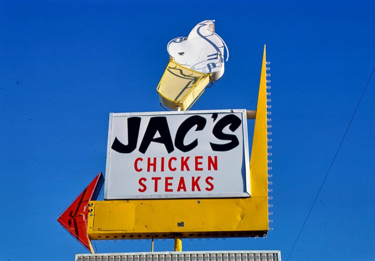 Historic Photo : 1979 Jac's Chicken Steak ice cream sign, Wichita, Kansas | Margolies | Roadside America Collection | Vintage Wall Art :