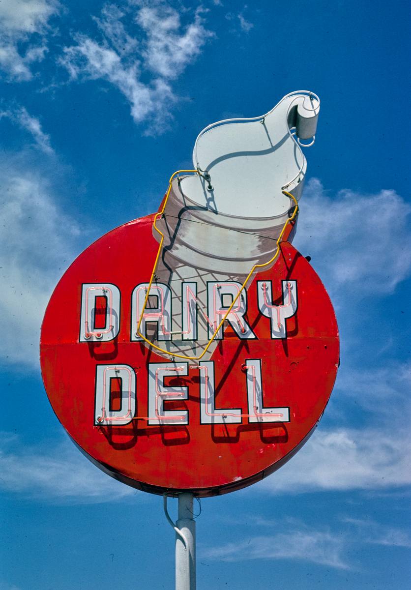 Historic Photo : 1980 Dairy Dell ice cream sign, Rt.30, Nampa, Idaho | Margolies | Roadside America Collection | Vintage Wall Art :