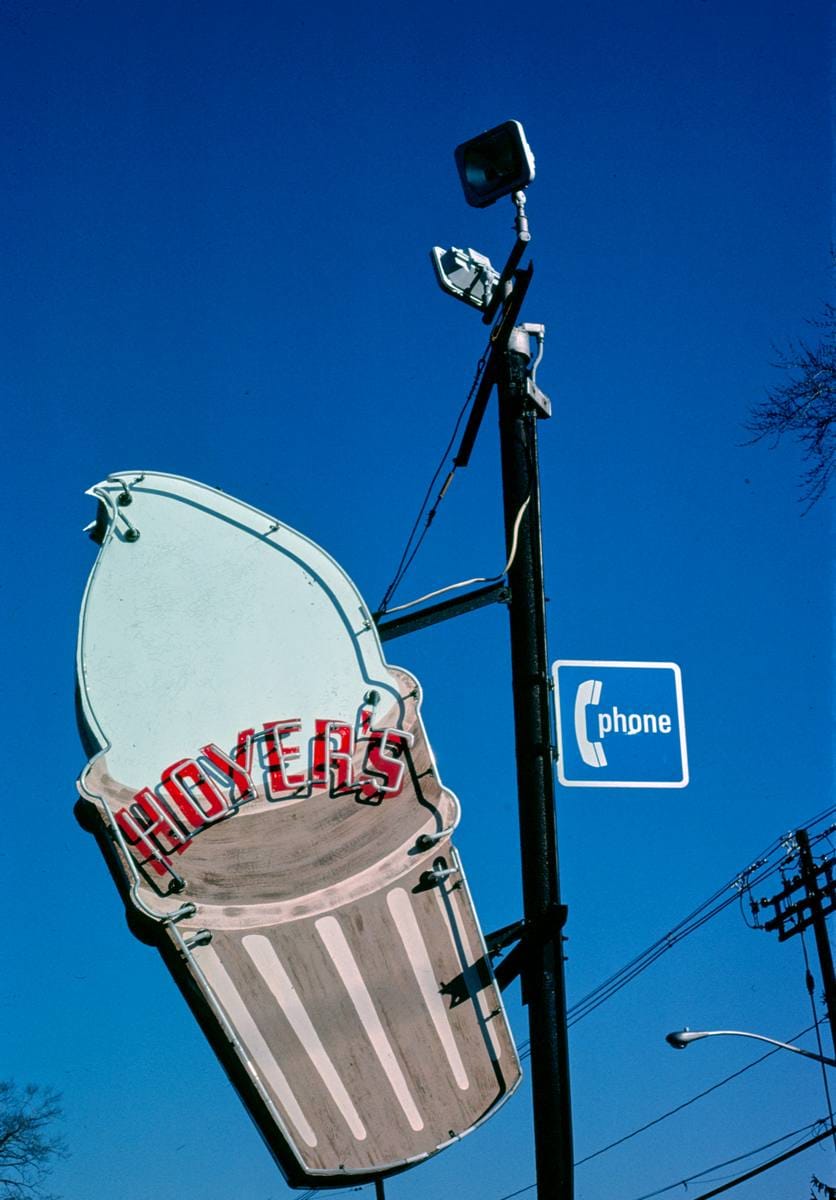 Historic Photo : 1980 Hoyer's ice cream sign, Rt. 9W, West Haverstraw, New York | Margolies | Roadside America Collection | Vintage Wall Art :