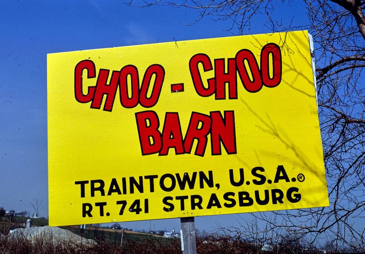 Historic Photo : 1982 Choo Choo Barn billboard, Route 23, near Blue Ball, Pennsylvania | Margolies | Roadside America Collection | Vintage Wall Art :