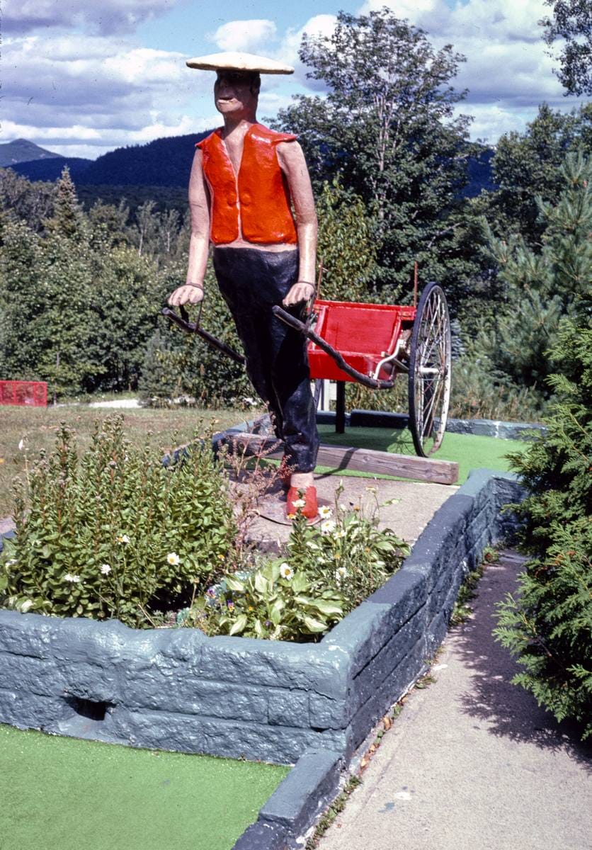 Historic Photo : 2002 Hong Kong rickshaw, Around the World in 18 Holes, Lake Placid, New York | Margolies | Roadside America Collection | Vintage Wall Art :