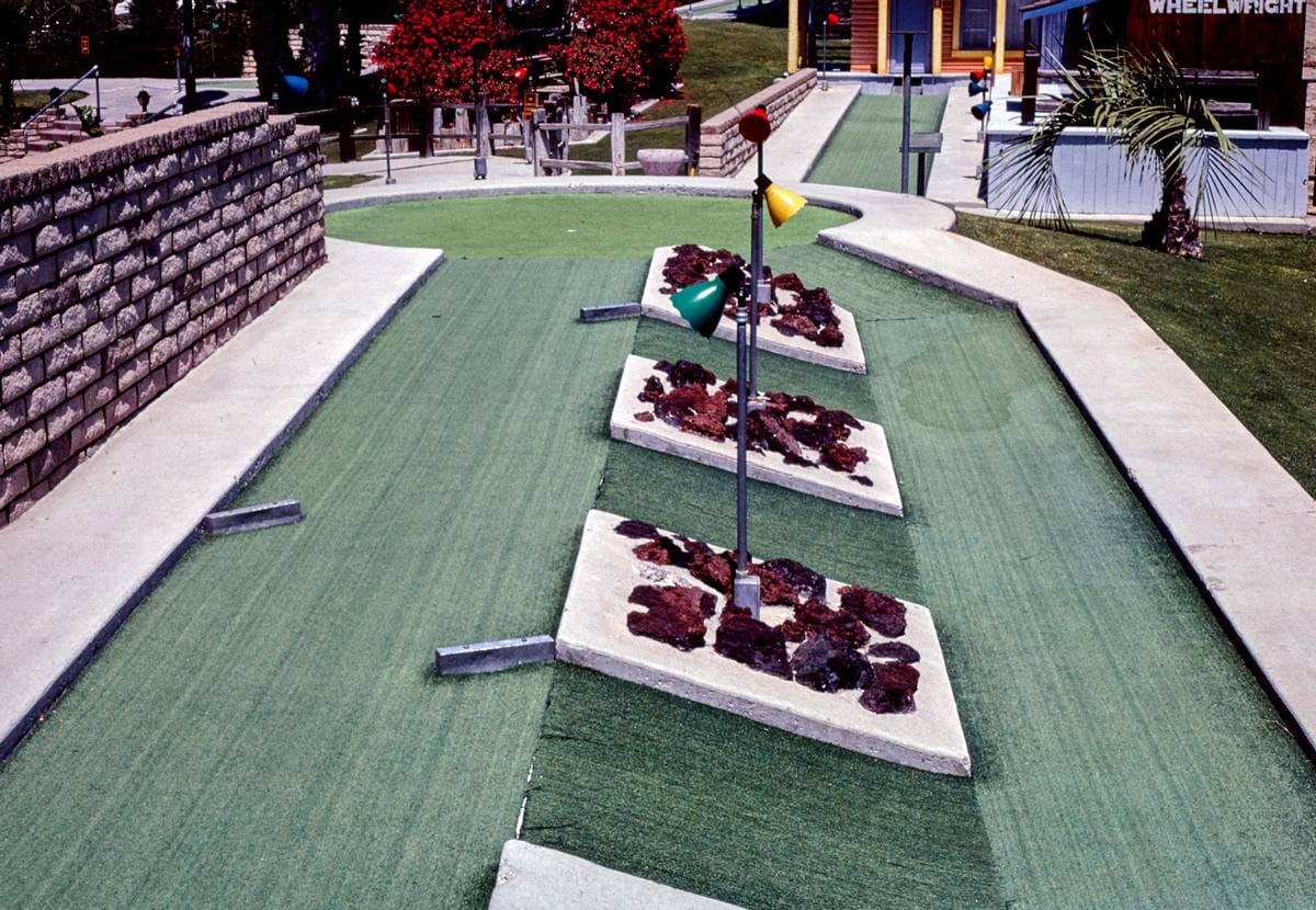 Historic Photo : 1981 Three podium hole, Golf N' Stuff, Ventura, California | Margolies | Roadside America Collection | Vintage Wall Art :