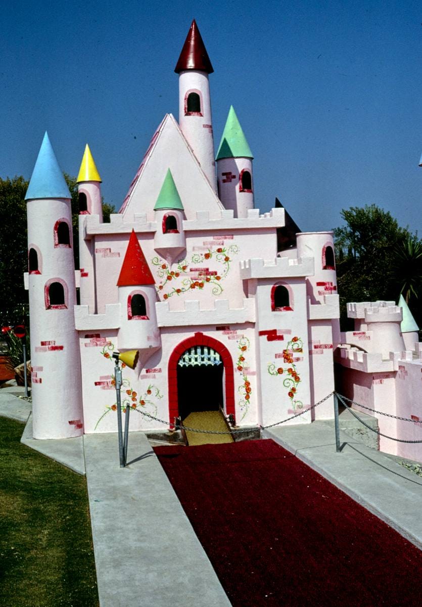 Historic Photo : 1981 Castle, Fountain Valley mini golf, Fountain Valley, California | Margolies | Roadside America Collection | Vintage Wall Art :