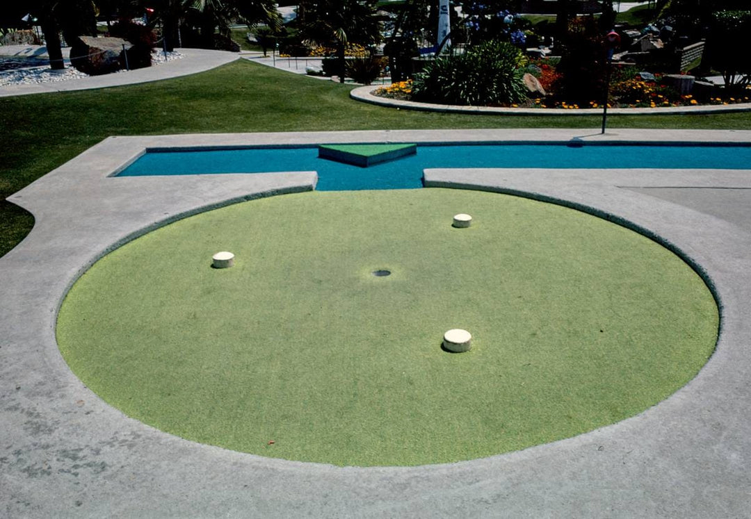 Historic Photo : 1981 Circular hole detail, Fountain Valley mini golf, Fountain Valley, California | Margolies | Roadside America Collection | Vintage Wall Art :