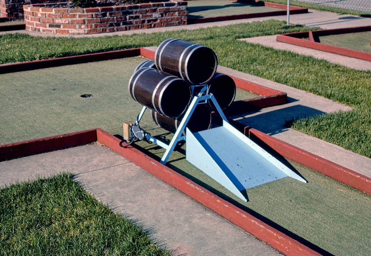 Historic Photo : 1986 Barrel's hole, Mauro's mini golf, Hazel Park, Michigan | Margolies | Roadside America Collection | Vintage Wall Art :