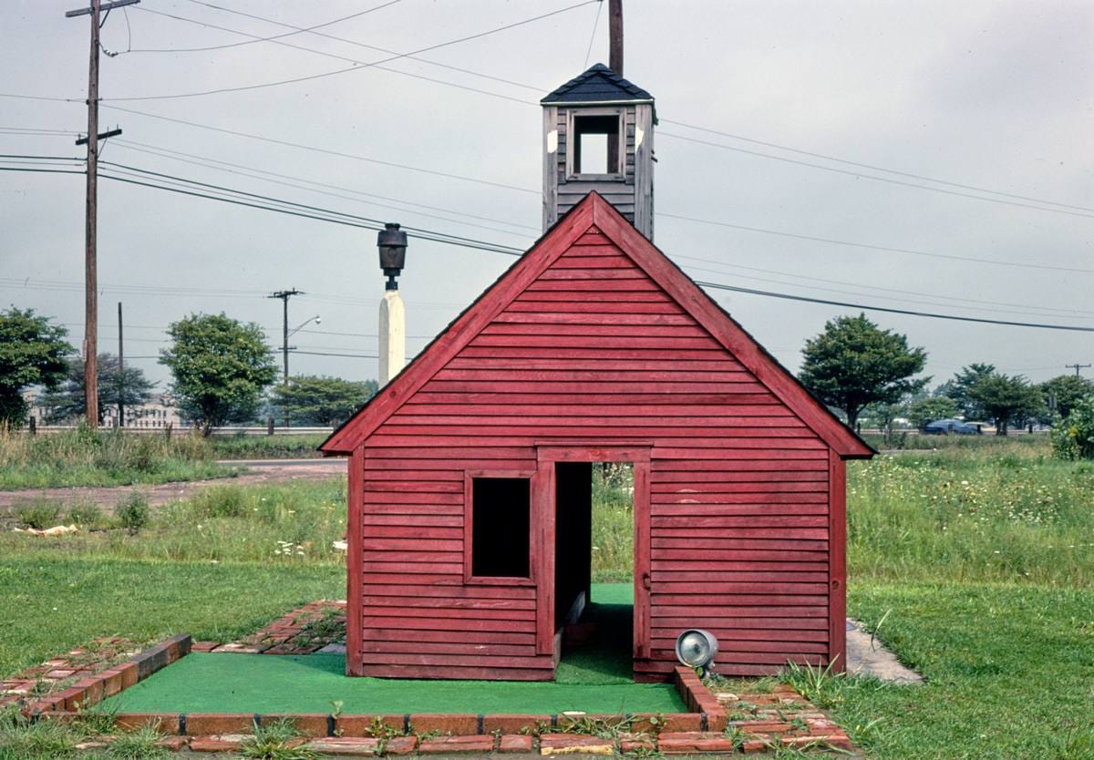 Historic Photo : 1979 Hole 13-school house, Connecticut on the Green, Hartford, Connecticut | Margolies | Roadside America Collection | Vintage Wall Art :