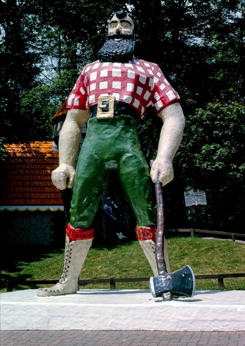 Historic Photo : 2002 Paul Bunyan statue, Enchanted Forest, Old Forge, New York | Margolies | Roadside America Collection | Vintage Wall Art :