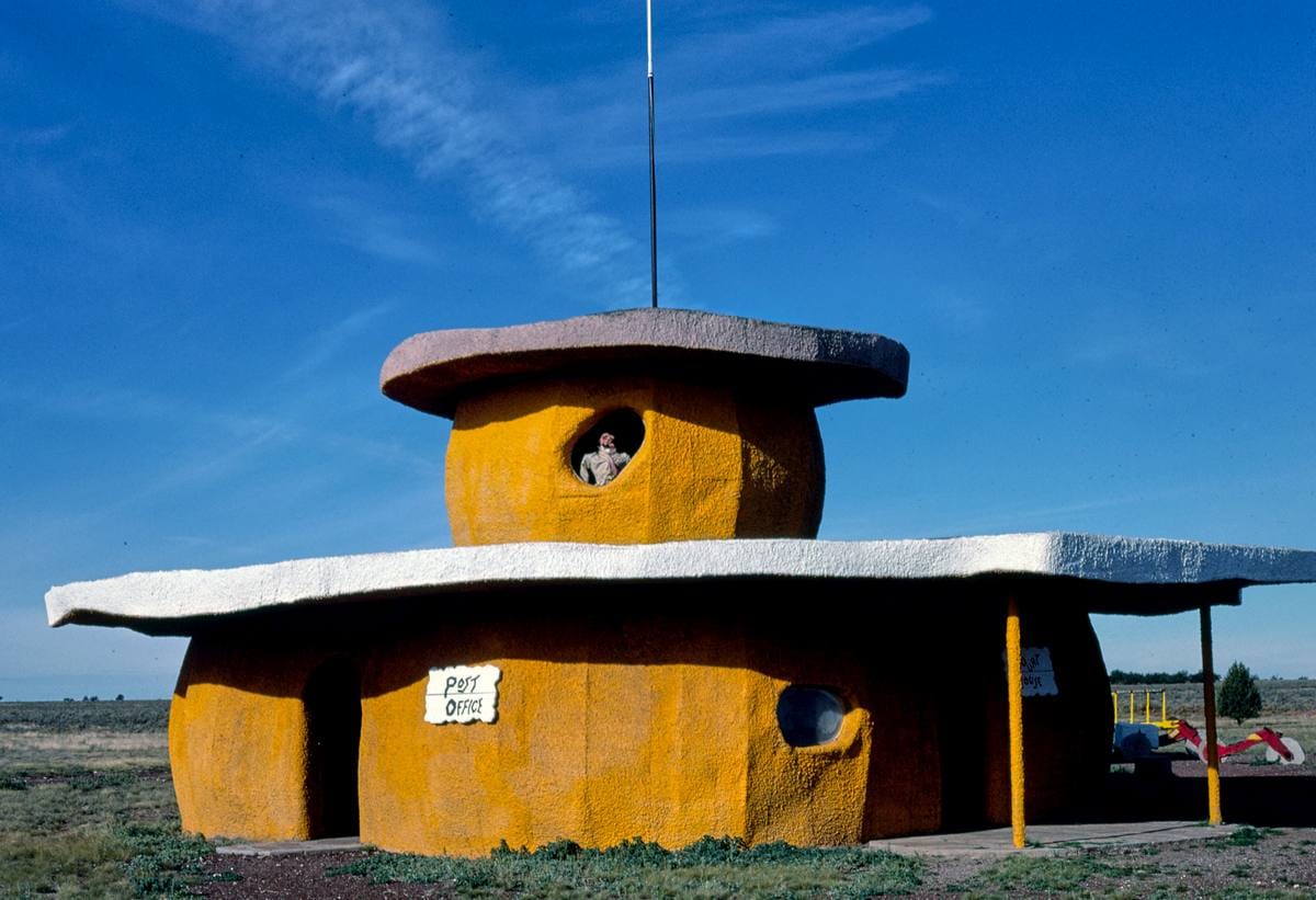 Historic Photo : 1987 Post office, Bedrock City, Rts. 64 and 180, Valle, Arizona | Margolies | Roadside America Collection | Vintage Wall Art :