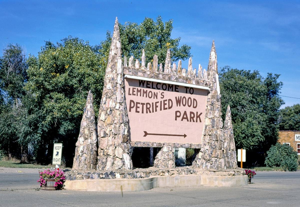 Historic Photo : 1987 Sign, Petrified Park, Lemmon, South Dakota | Margolies | Roadside America Collection | Vintage Wall Art :