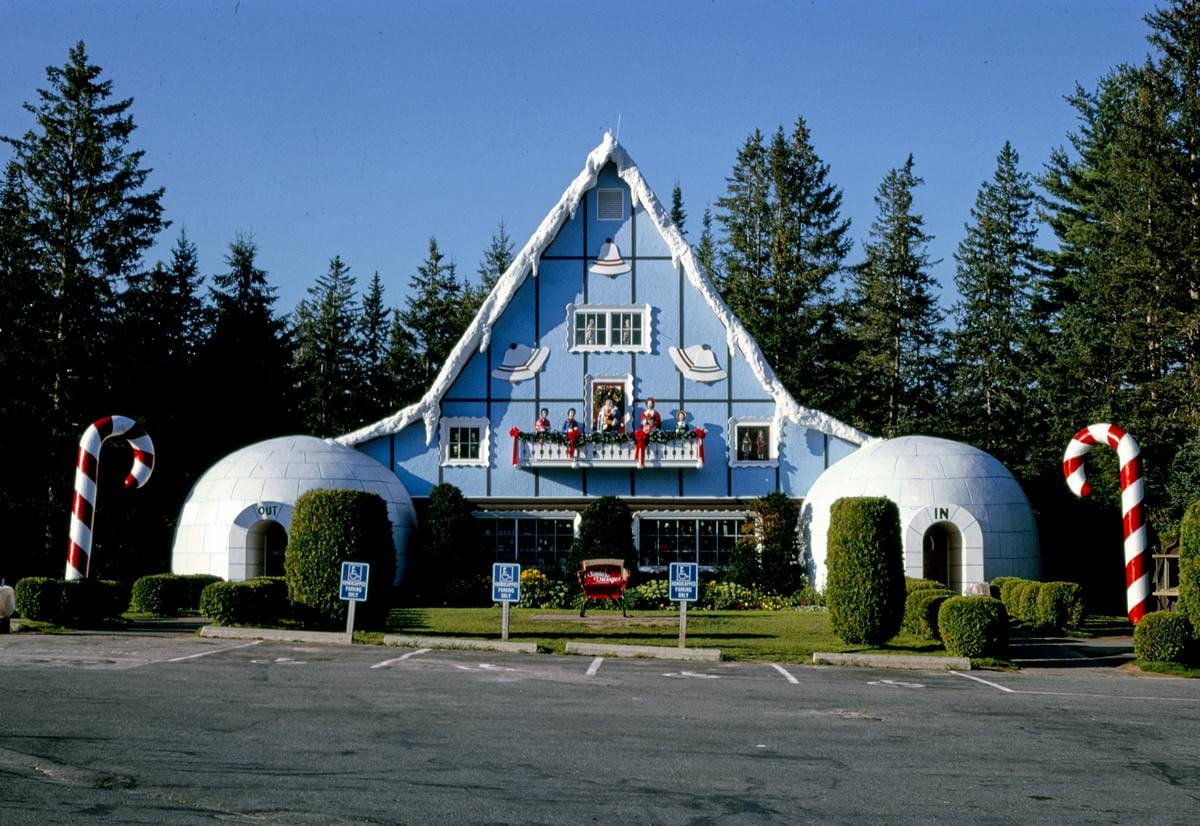 Historic Photo : 1996 Entrance, Santa's Village, Route 2, Jefferson, New Hampshire | Margolies | Roadside America Collection | Vintage Wall Art :