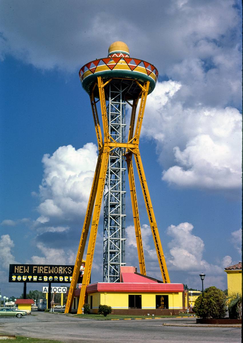 Historic Photo : 1986 Tower, billboard, South of the border, Dillon, South Carolina | Margolies | Roadside America Collection | Vintage Wall Art :