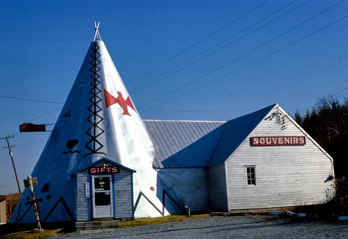 Historic Photo : 1978 Gift and souvenirs, Teepee Gifts, Route 20, Cherry Valley, New York | Margolies | Roadside America Collection | Vintage Wall Art :