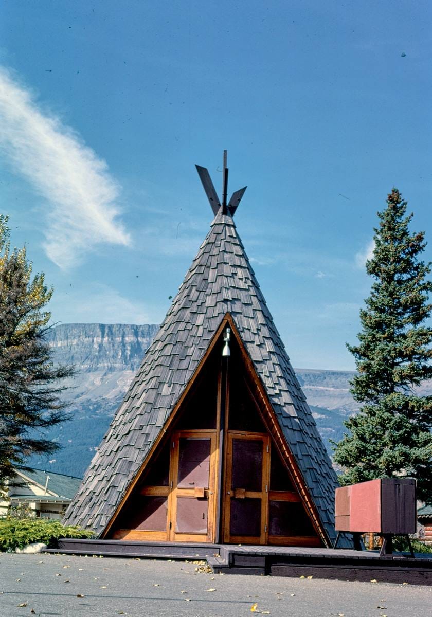 Historic Photo : 1987 Alberta Info Center, view 2, Route 89, Saint Mary, Montana | Margolies | Roadside America Collection | Vintage Wall Art :