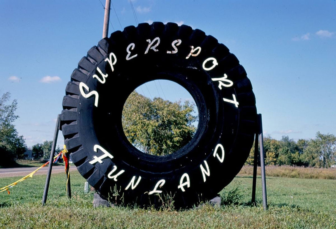Historic Photo : 1988 Supersport Funland sign, Brooklyn, Michigan | Margolies | Roadside America Collection | Vintage Wall Art :