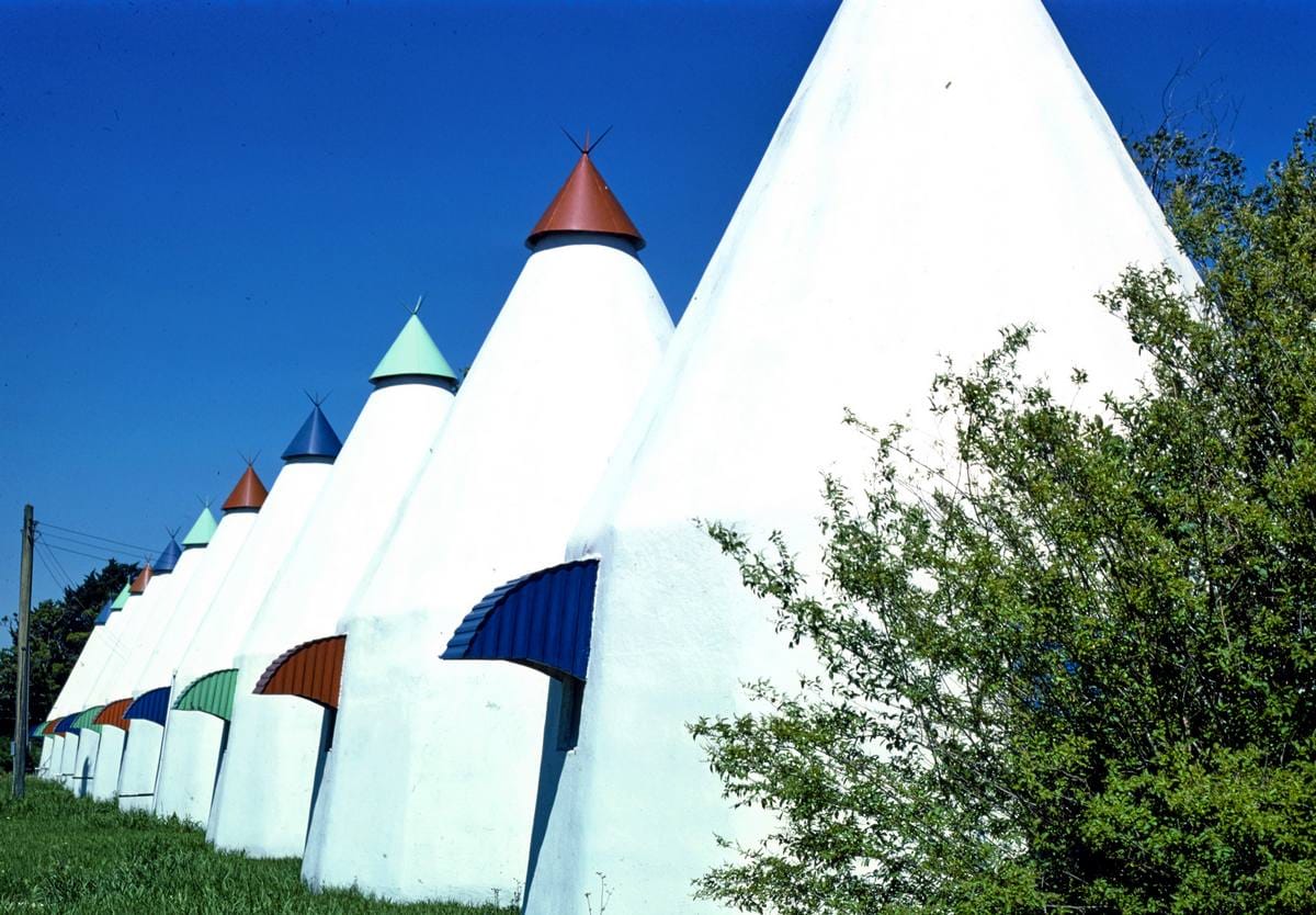 Historic Photo : 1977 Teepees, Teepee Motel, Wharton, Texas | Margolies | Roadside America Collection | Vintage Wall Art :