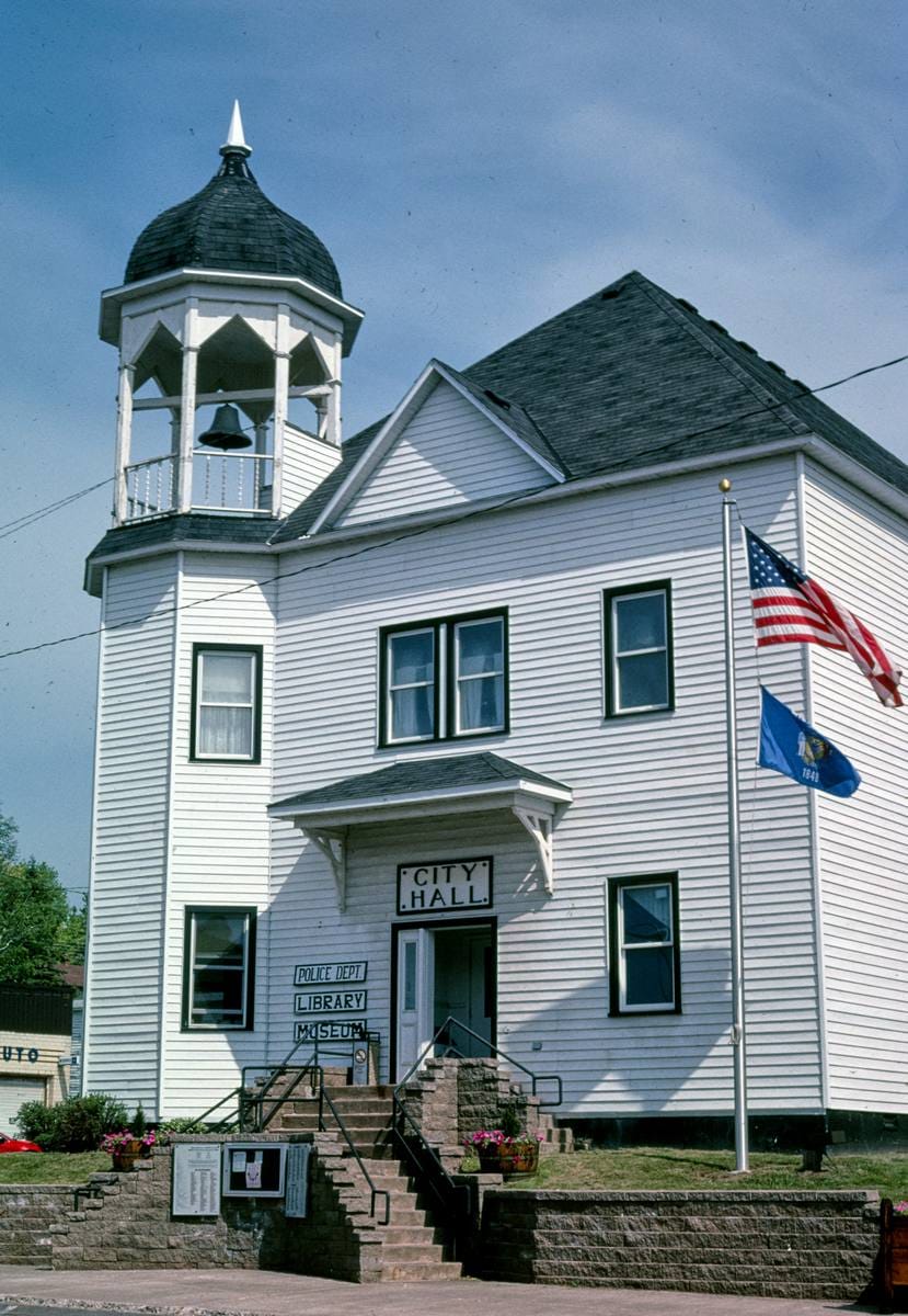 Historic Photo : 2003 City Hall (1891), Bennett Avenue, Mellen, Wisconsin | Margolies | Roadside America Collection | Vintage Wall Art :