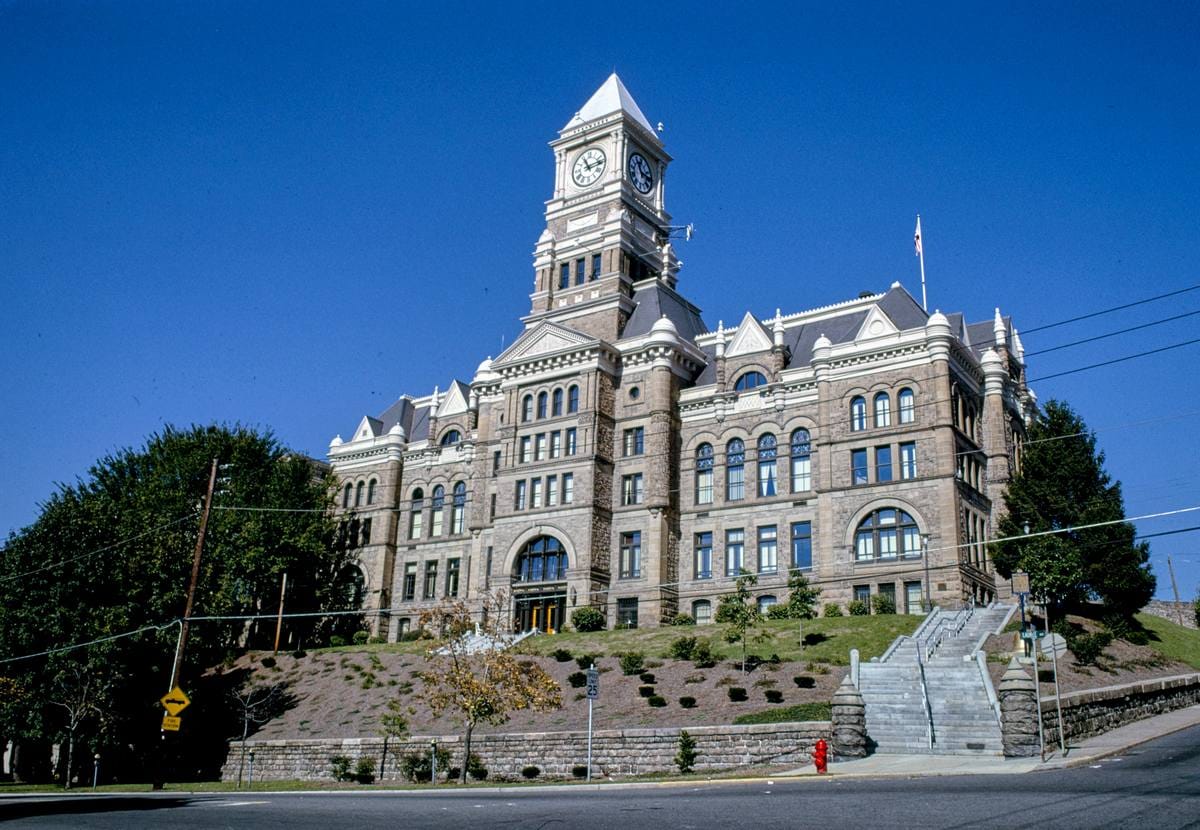 Historic Photo : 1995 Schuylkill County Courthouse, Pottsville, Pennsylvania | Margolies | Roadside America Collection | Vintage Wall Art :