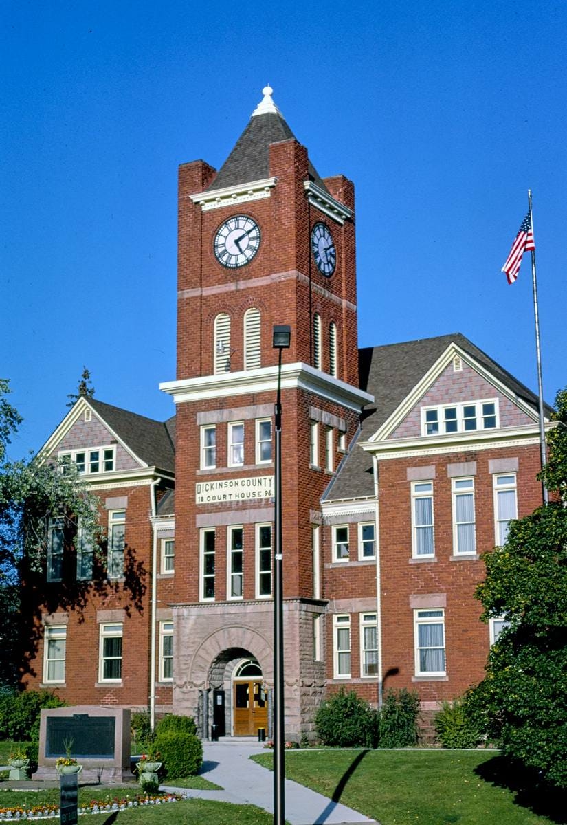 Historic Photo : 1988 Dickinson County Courthouse (1896), Iron Mountain, Michigan | Margolies | Roadside America Collection | Vintage Wall Art :