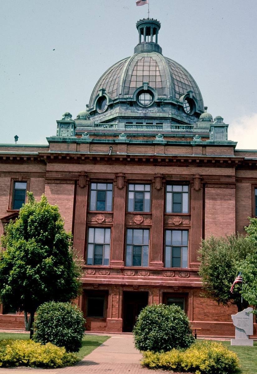 Historic Photo : 2003 Grant County Courthouse, angle 2, Lancaster, Wisconsin | Margolies | Roadside America Collection | Vintage Wall Art :