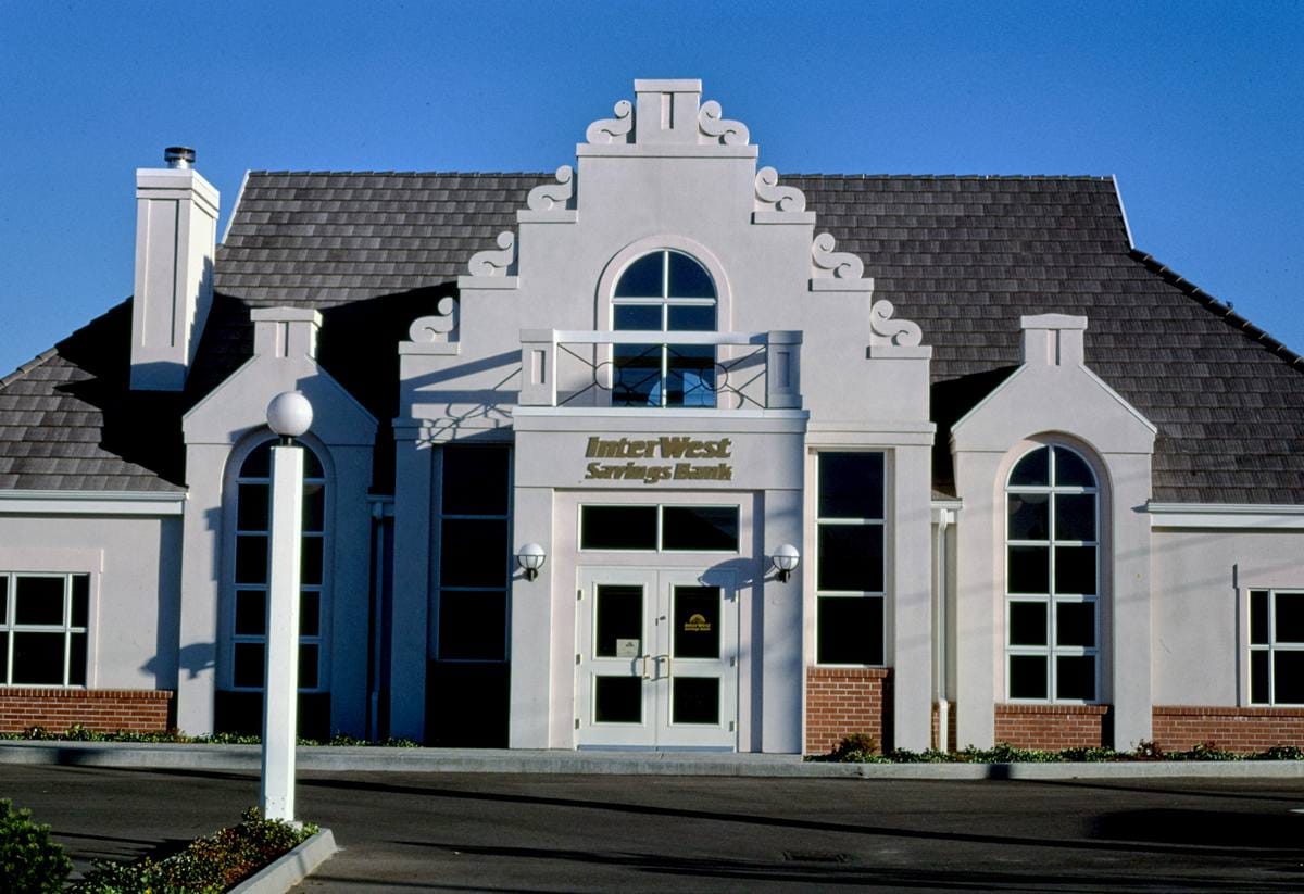 Historic Photo : 1987 Interwest Savings Bank, close, Front Street, Lynden, Washington | Margolies | Roadside America Collection | Vintage Wall Art :