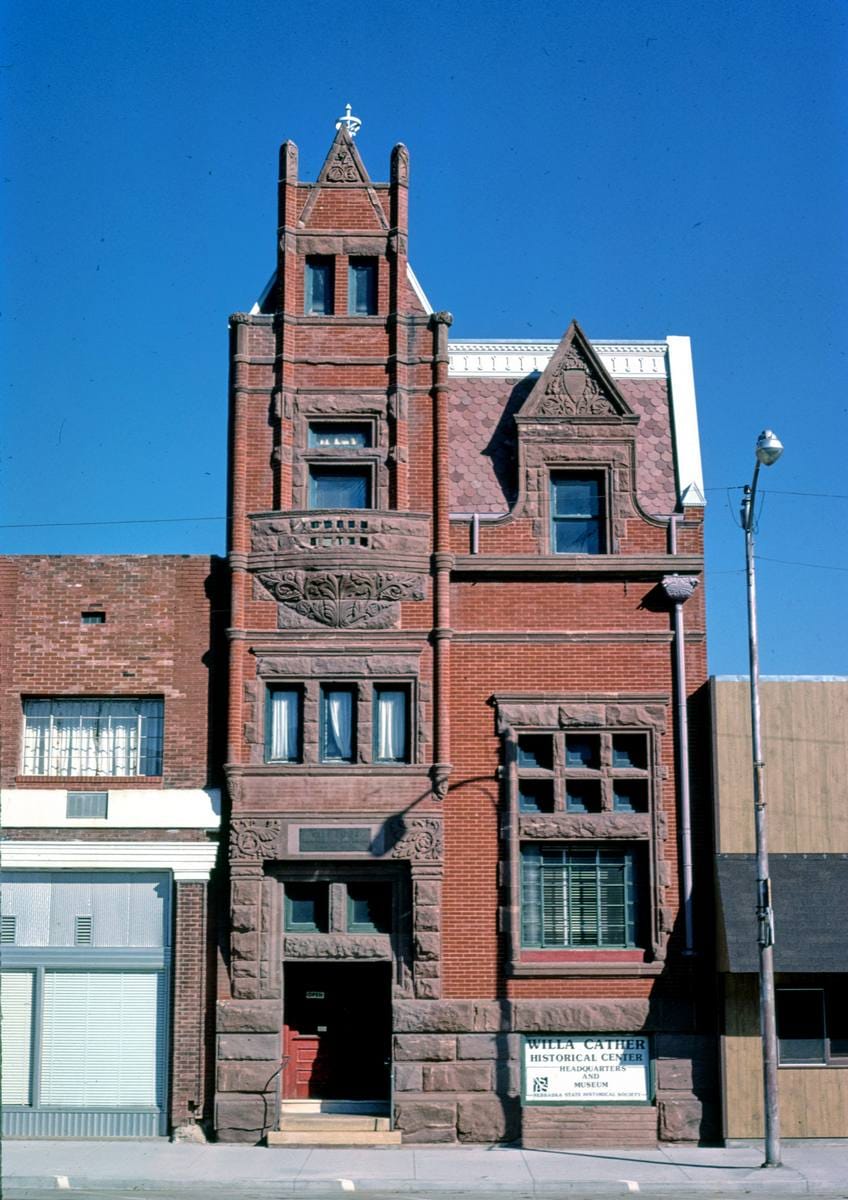 Historic Photo : 1988 Bank (1889), Willa Cather History Center, Webster Street, Red Cloud, Nebraska | Margolies | Roadside America Collection | Vintage Wall Art :