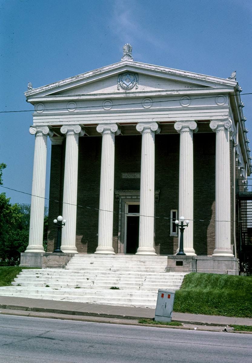 Historic Photo : 2003 Masonic Temple, Georgia Street, Louisiana, Missouri | Margolies | Roadside America Collection | Vintage Wall Art :