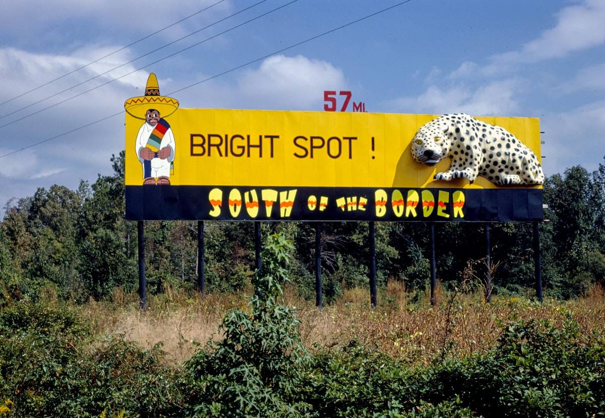 Historic Photo : 1988 South of the Border, 57 mile billboard near I-95, Dillon, South Carolina | Margolies | Roadside America Collection | Vintage Wall Art :