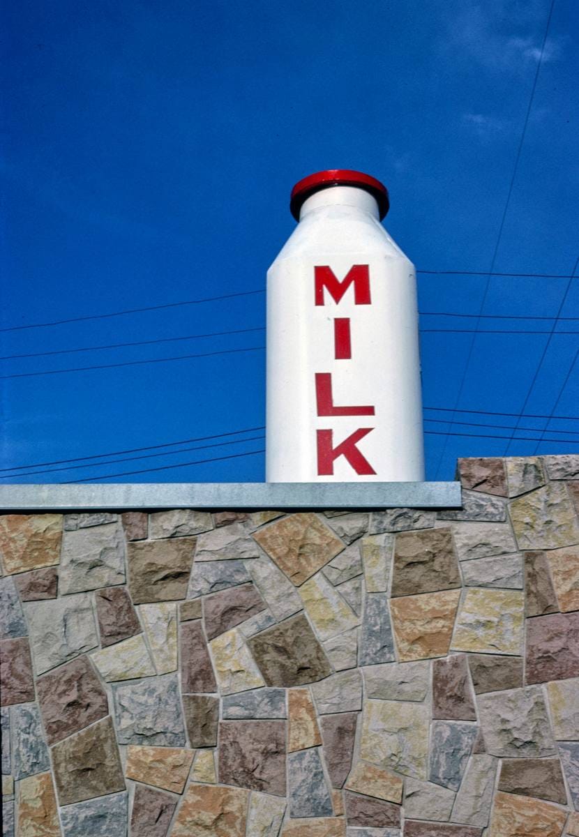 Historic Photo : 1988 City Dairy milk bottle, Columbus Avenue, Bay City, Michigan | Margolies | Roadside America Collection | Vintage Wall Art :