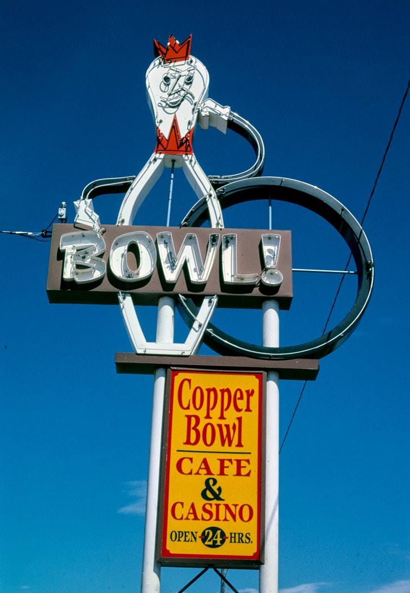 Historic Photo : 2004 Copper Bowl sign, Park Avenue, Anaconda, Montana | Margolies | Roadside America Collection | Vintage Wall Art :